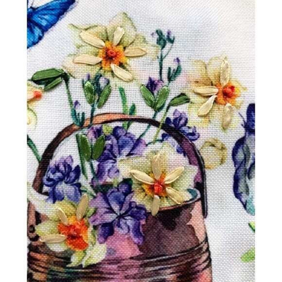 K&K Tabletops Floral Watering Cans Decorative Table Runner - 16" x 72" - Picture 3 of 3